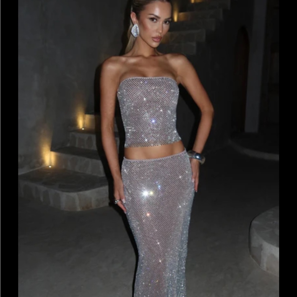 BabyBoo Sparkly silver two-piece